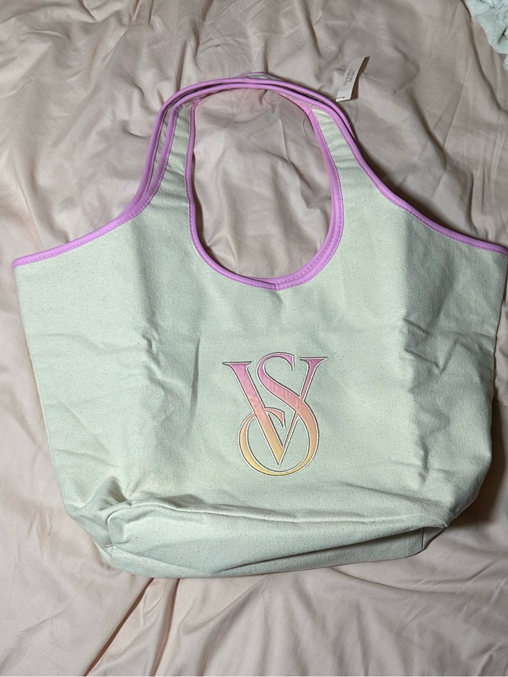 Victoria's Secret Canvas summer beach tote